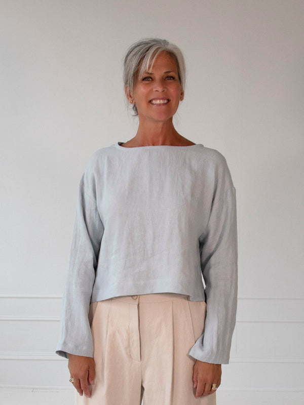 Coral Blue Long Sleeve Top