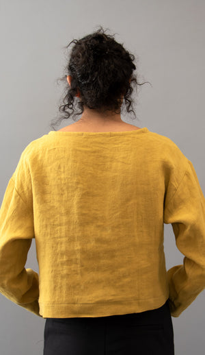 Tuscany Yellow Cropped Top - Back