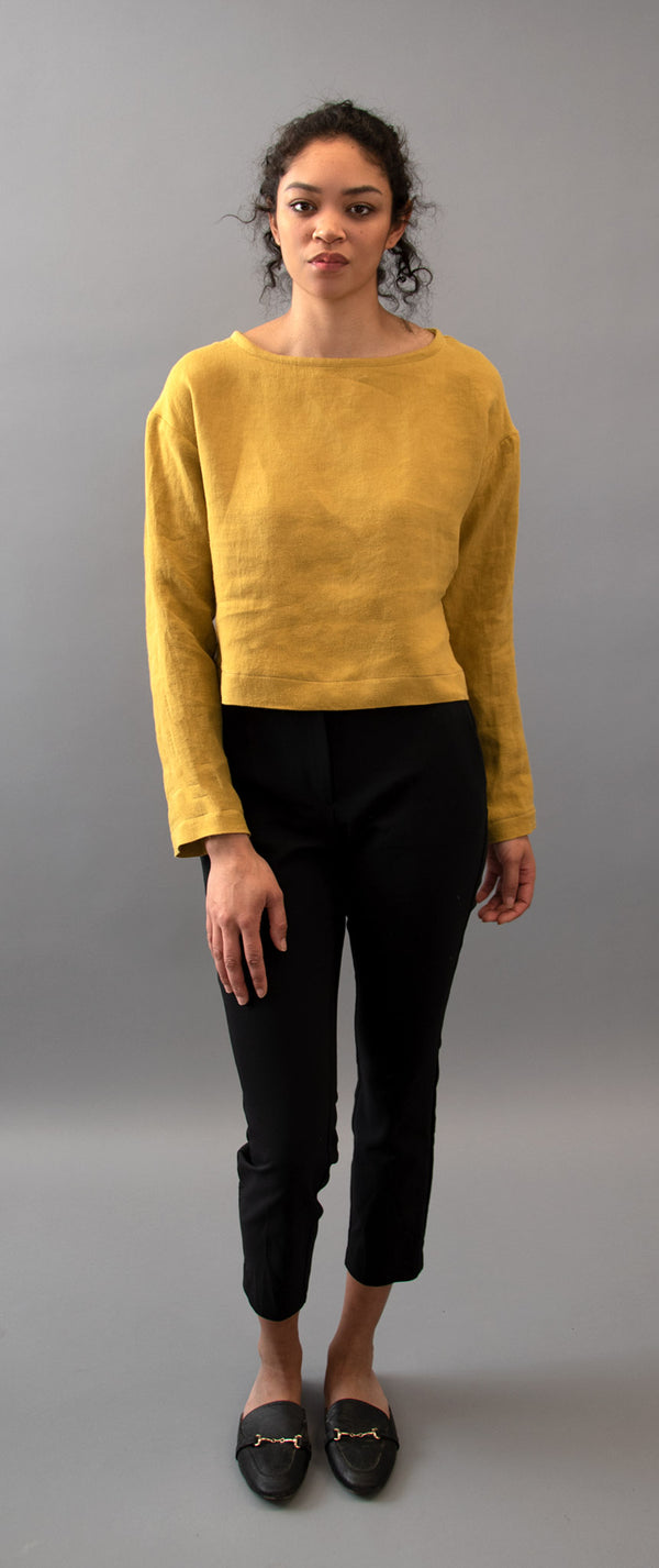 Tuscany Yellow Cropped Top - Full View