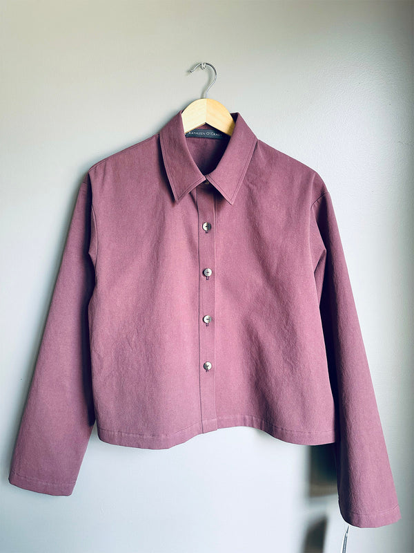 Button-Down Cropped Top - Lilac