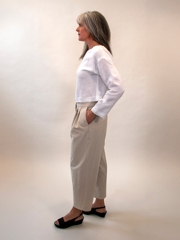 Pleated Pant, Dove - Side View