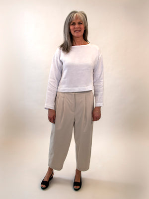 Pleated Pant, Dove - Front View