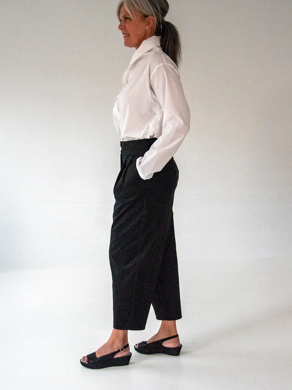 Pleated Pant, Black - Side View