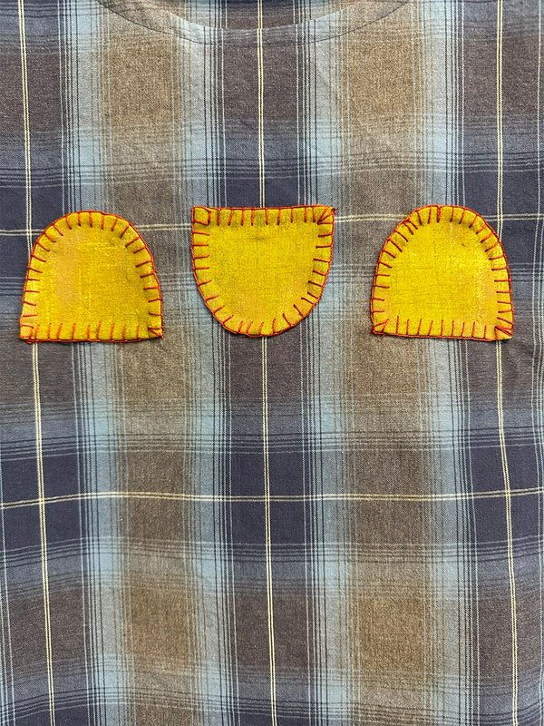 Plaid Pop Top with Hand-Stitched Applique