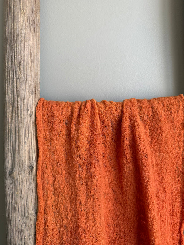 #011 Textured Wool Scarf - Sappanwood & Weld (Sorbet)