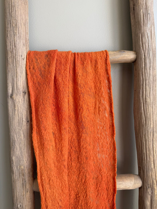 #011 Textured Wool Scarf - Sappanwood & Weld (Sorbet)