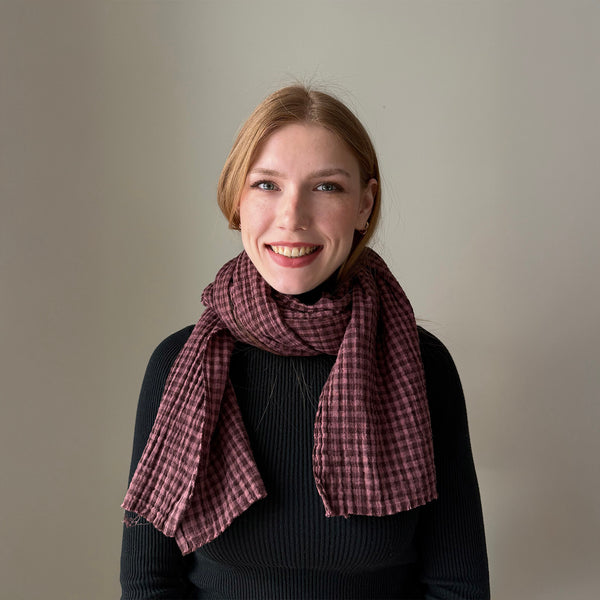 Waffle Weave Organic Cotton Scarf - Plum