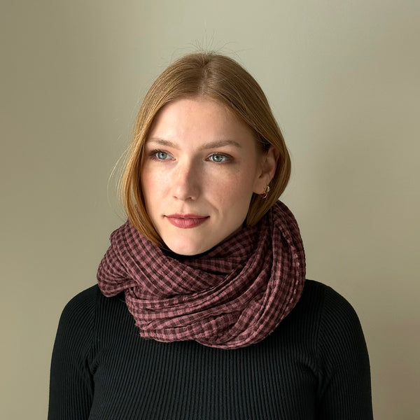 Waffle Weave Organic Cotton Scarf - Plum