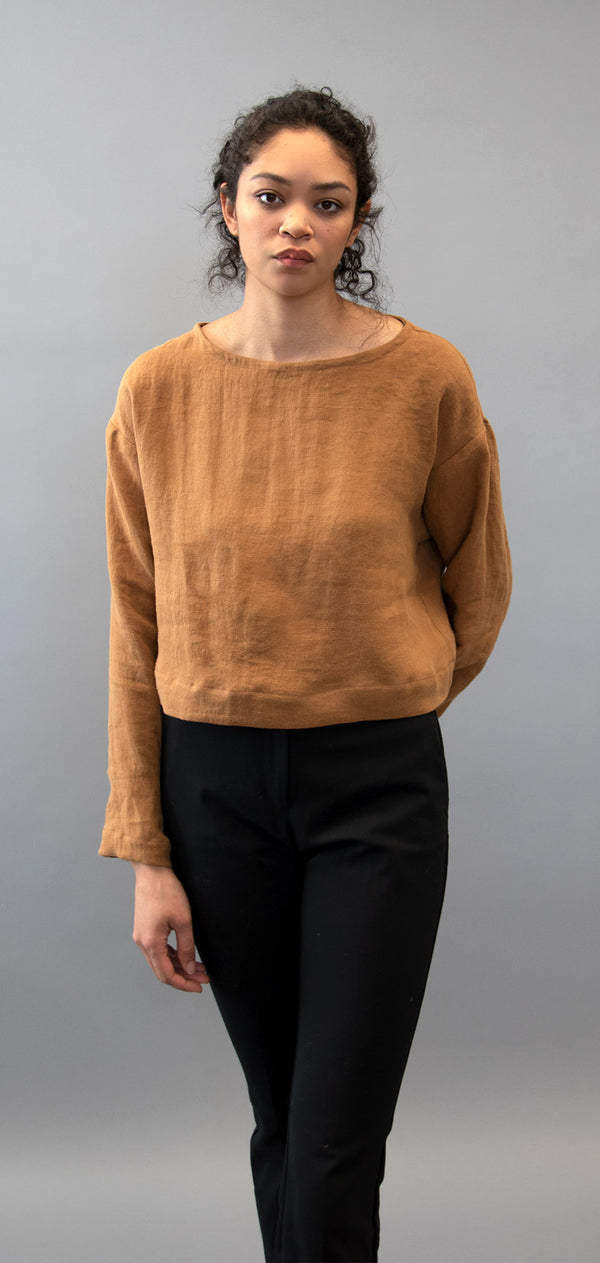 Rich Ochre Cropped Top - Full View