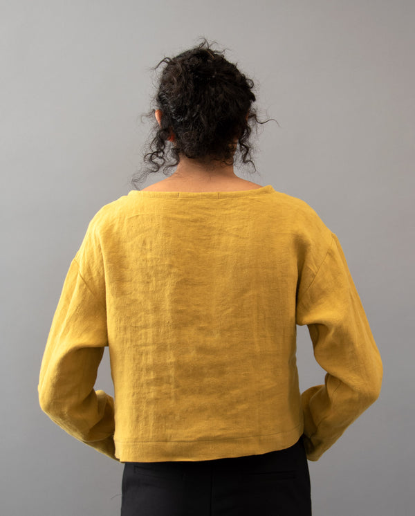Tuscany Yellow Cropped Top - Back