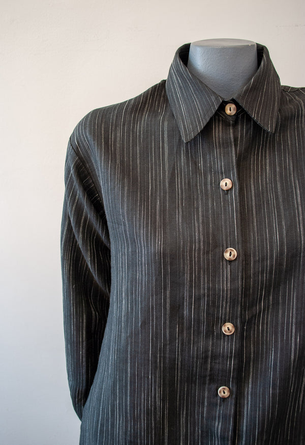 Classic Tunic w/ Cuffs - Black w/ Variegated Stripe