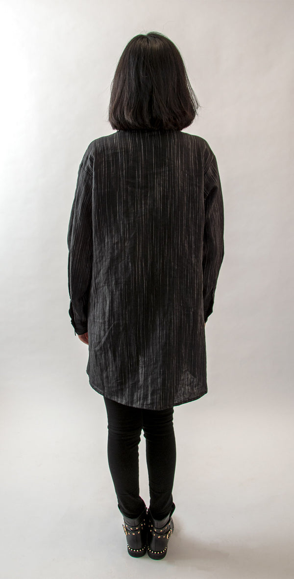 Classic Tunic w/ Cuffs - Black w/ Variegated Stripe