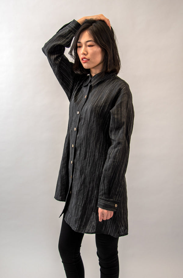 Classic Tunic w/ Cuffs - Black w/ Variegated Stripe