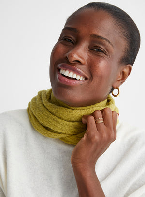 Weld & Iron Salts (Green) Textured Wool Scarf - Wrapped