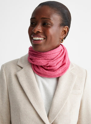 Cochineal (Very Berry) Textured Wool Scarf - Wrapped