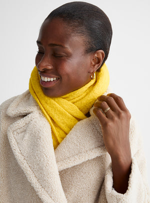 Weld (Yellow) Textured Wool Scarf - Wrapped