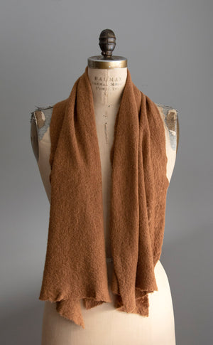 Cutch (Brown) Textured Wool Scarf - Full View