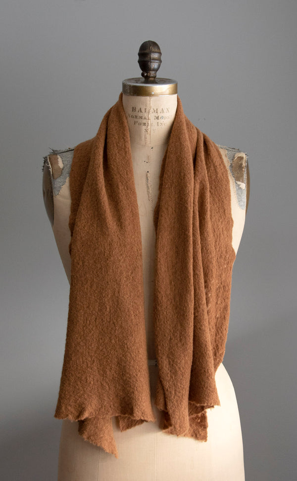 Cutch (Brown) Textured Wool Scarf - Full View