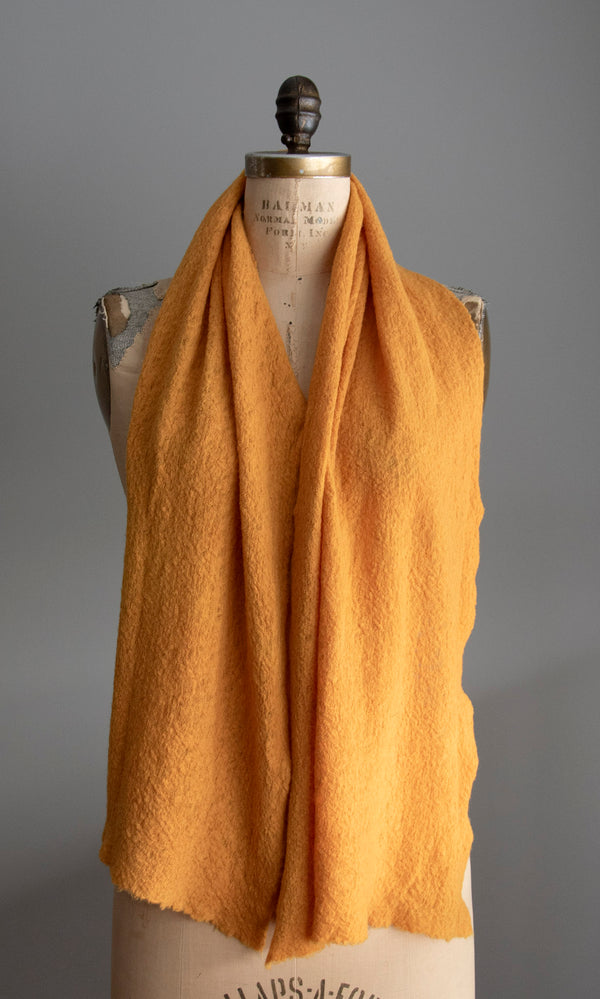 Weld & Brazilwood (Orange) Textured Wool Scarf - Full View