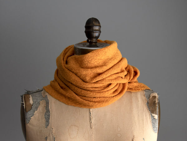Weld & Brazilwood (Orange) Textured Wool Scarf - Wrapped